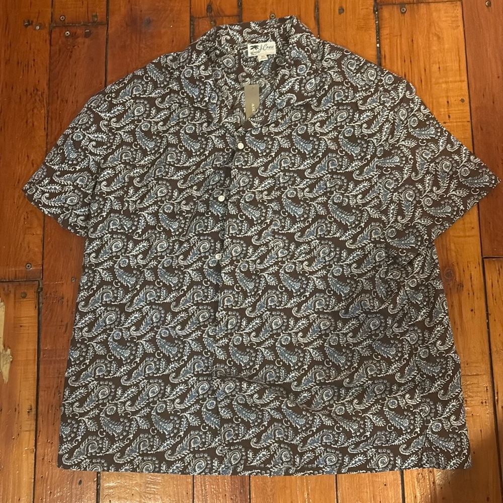 Jcrew paisley camp shirt